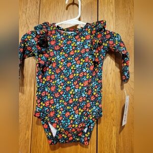 NWT Cat & Jack Baby Floral Long Sleeve Onesie  0-3 Months
